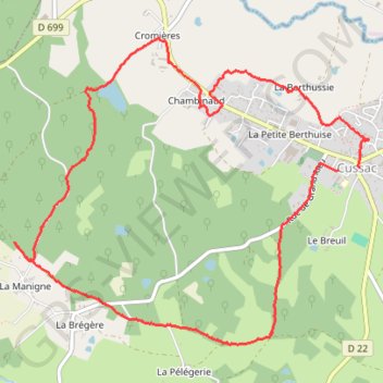 Trace GPS Cussac au pays des feuillardiers, itinéraire, parcours