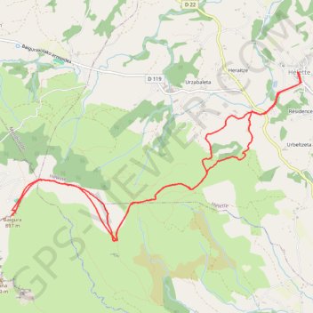 Trace GPS Mont Baïgura, itinéraire, parcours