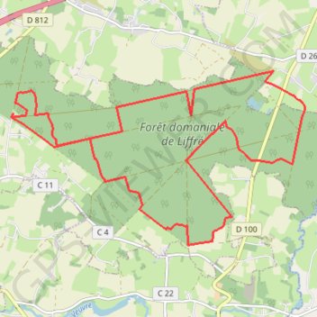 Trace GPS Circuit VTT en Pays de Rennes n°7: La Forêt de Liffré, itinéraire, parcours