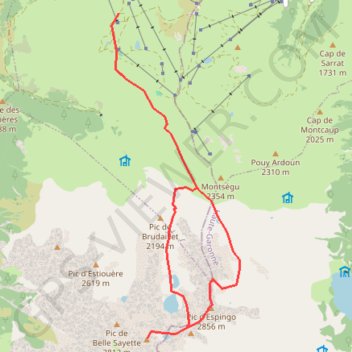 Trace GPS Pic de Hourgade, pic d'Espingo, pic de Nord Nère depuis Peyresourde, itinéraire, parcours