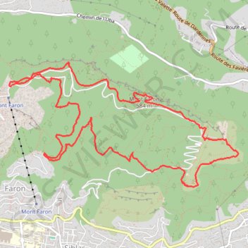 Trace GPS Mont Faron - Toulon, itinéraire, parcours