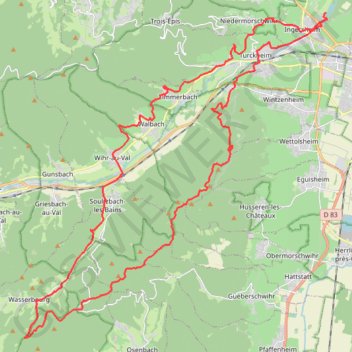 Trace GPS Rando Bartholdi, itinéraire, parcours