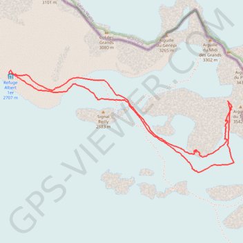 Trace GPS Couloir de la Table à ski, itinéraire, parcours