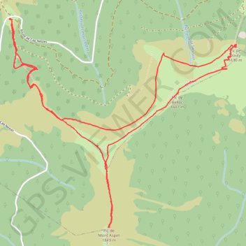 Trace GPS Mont d'Aspet - Pic de Belloc - Pic de Douly, itinéraire, parcours