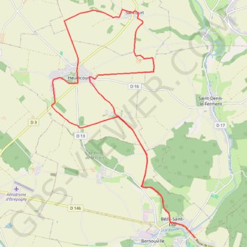 Trace GPS Bézu-Saint-Eloi,VTT 25 KM Boucle Bezu,Heudicourt, rando Garenne,Bezu, itinéraire, parcours