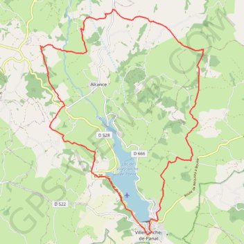 Trace GPS Sur les crêtes autour de Villefranche-de-Panat, itinéraire, parcours