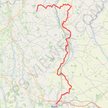Trace GPS Tour de Gascogne. De La Romieu à Auch (Gers), itinéraire, parcours
