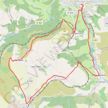 Trace GPS Le Vallon de MARCILLAC, itinéraire, parcours