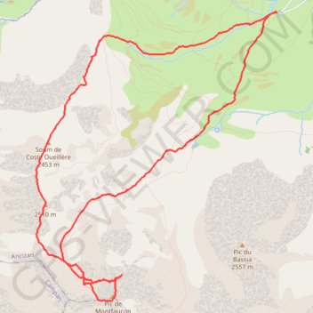Trace GPS Monfaucon-Coste Oueillère en circuit, itinéraire, parcours