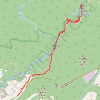 Trace GPS Cascades du Bassin Bleu et de la Parabole, itinéraire, parcours