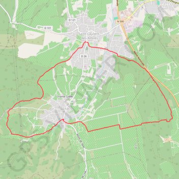 Trace GPS Saint-Laurent-des-Arbres - Lirac, itinéraire, parcours