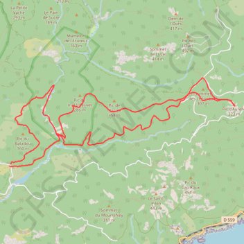 Trace GPS Esterel - Le Pic d'Aurelle, itinéraire, parcours