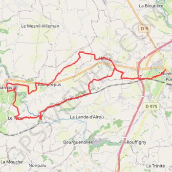 Trace GPS Sur les traces des pèlerins - Villedieu-les-Poëles, itinéraire, parcours