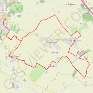 Trace GPS Sentier de la Rabretière - Les Essarts, Essarts en Bocage, itinéraire, parcours