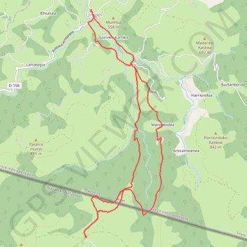 Trace GPS Aztakarri Lepoa depuis Urepel, itinéraire, parcours