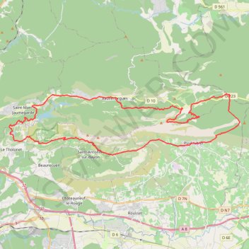 Trace GPS Le grand tour du massif de la Sainte Victoire par le pic des Mouches, itinéraire, parcours