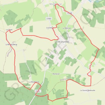 Trace GPS La croix de Montfaucon, itinéraire, parcours