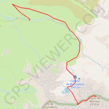 Trace GPS Pic de Maucapéra et soum de Marraut depuis les granges de Budéraous, itinéraire, parcours
