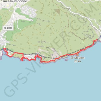 Trace GPS Sentier du Littoral - Côte Bleue - Niolon - La Redonne, itinéraire, parcours