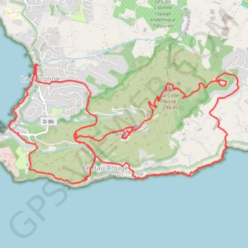 Trace GPS Les Forts de la Colle Noire, itinéraire, parcours