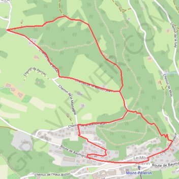 Trace GPS Mont Pélerin - CHARDONNE (Suisse), itinéraire, parcours