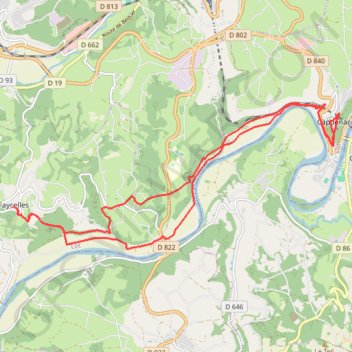 Trace GPS Boucle Faycelles-Capdenac-le-Haut, itinéraire, parcours