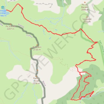 Trace GPS Vallée d'Aspe - lac d'Arlet, itinéraire, parcours