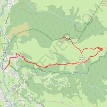 Trace GPS Louvie Soubiron - Pic d'Auzu, itinéraire, parcours