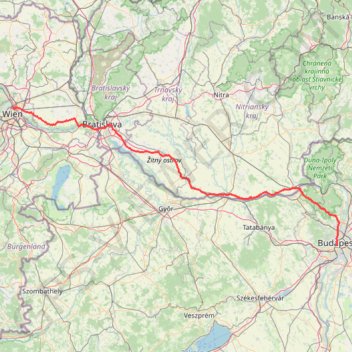 Trace GPS Wien - Budapest, itinéraire, parcours