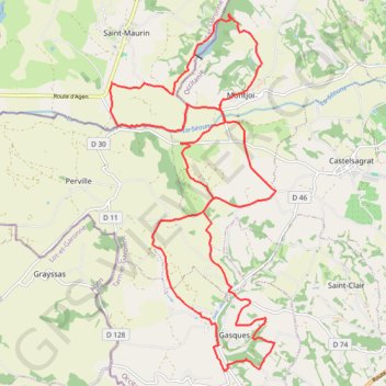 Trace GPS De Gasques à Monjoi, itinéraire, parcours