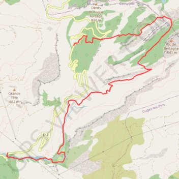 Trace GPS Parc de Saint Pons Grande Baume, itinéraire, parcours