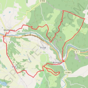 Trace GPS Cabeou - Montricoux, itinéraire, parcours