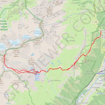 Trace GPS Aiguilles Rouges - Aiguille du Belvédère depuis le col des Montets, itinéraire, parcours