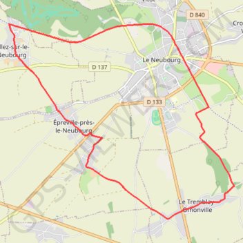 Trace GPS Boucle du Teillage - Le Nebourg, itinéraire, parcours