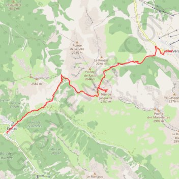 Trace GPS Tour du Queyras, j1, de Saint-Véran à Ceillac, itinéraire, parcours