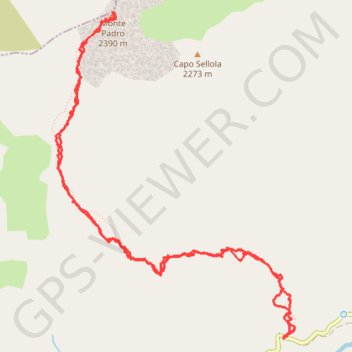 Trace GPS Monte Padru - Asco, itinéraire, parcours