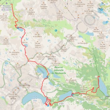 Trace GPS Tour des lacs de Néouvielle - J1, itinéraire, parcours