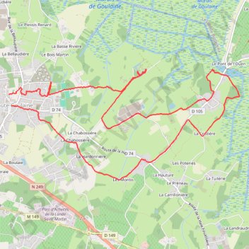 Trace GPS Haute Goulaine Circuit des Marais, itinéraire, parcours