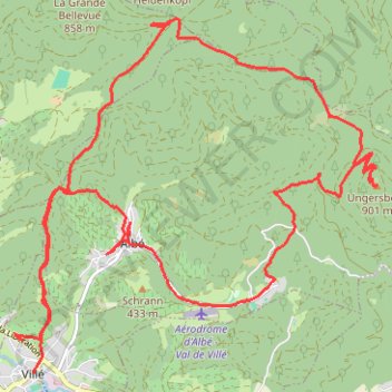 Trace GPS Villé Ungersberg, itinéraire, parcours