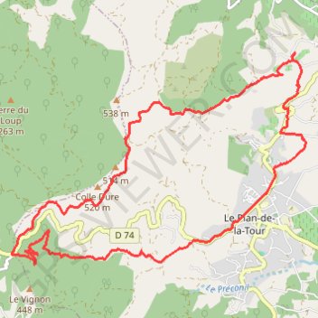 Trace GPS Plan de la Tour, itinéraire, parcours