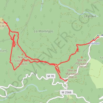 Trace GPS Circuit de l'Arpiha depuis Camp d'Argent, itinéraire, parcours