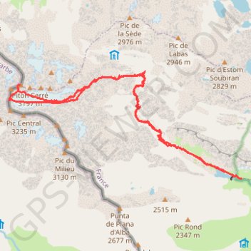 Trace GPS Le Vignemale avec bivouac, itinéraire, parcours