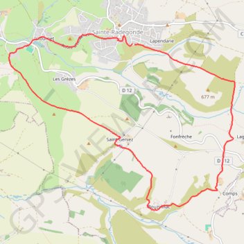 Trace GPS Sainte-Radegonde - Bouziniac, itinéraire, parcours
