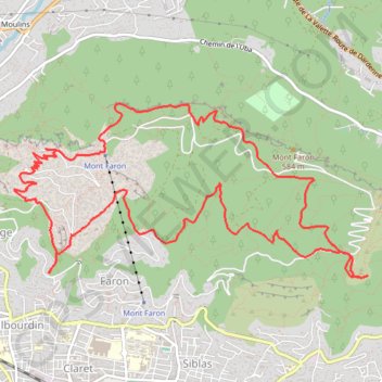Trace GPS Mont Faron - TOULON - 83, itinéraire, parcours