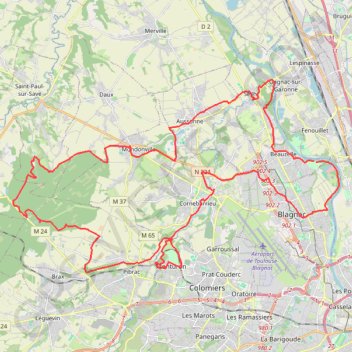 Trace GPS Fil Vert de Beauzelle à Lévignac, itinéraire, parcours