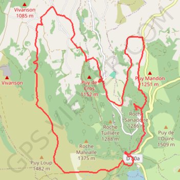 Trace GPS De Douharesse au Puy Loup, itinéraire, parcours