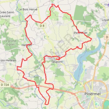 Trace GPS Taupont - Hélléan, itinéraire, parcours