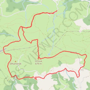 Trace GPS Mont Ursuya (Ursuia) en circuit depuis Garatekoborda, itinéraire, parcours