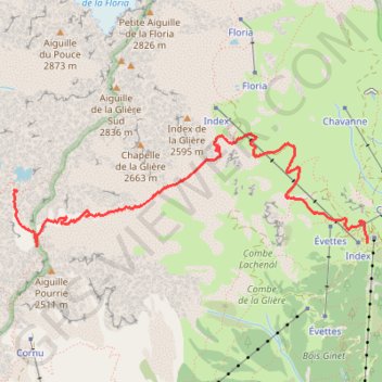 Trace GPS Les Lacs Noirs - Chamonix la Flégère, itinéraire, parcours
