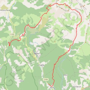 Trace GPS Thorame - Lacs de Lignin - Annot, itinéraire, parcours